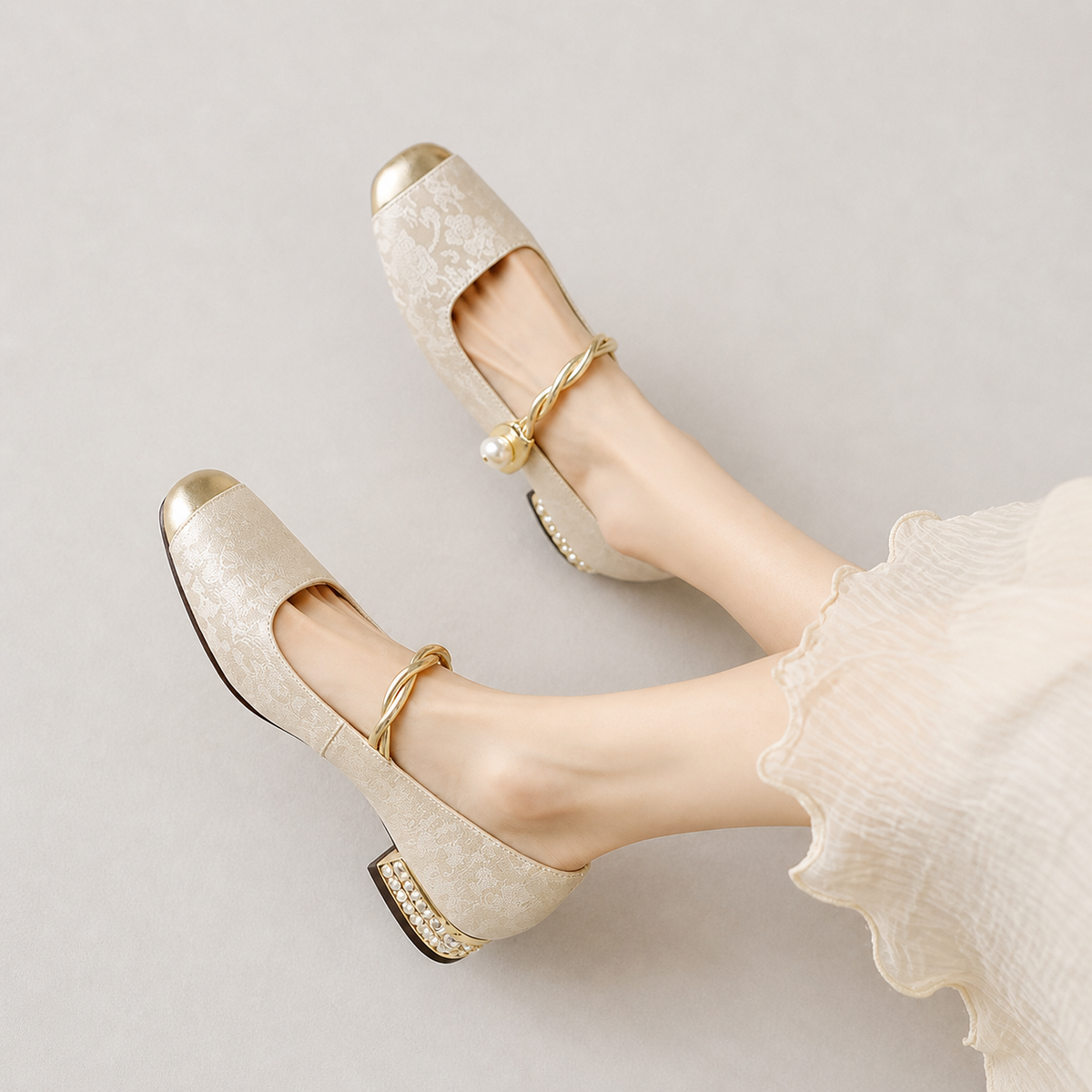 DAISY - ZAPATOS MARY JANE CON HEBILLA DE PERLAS