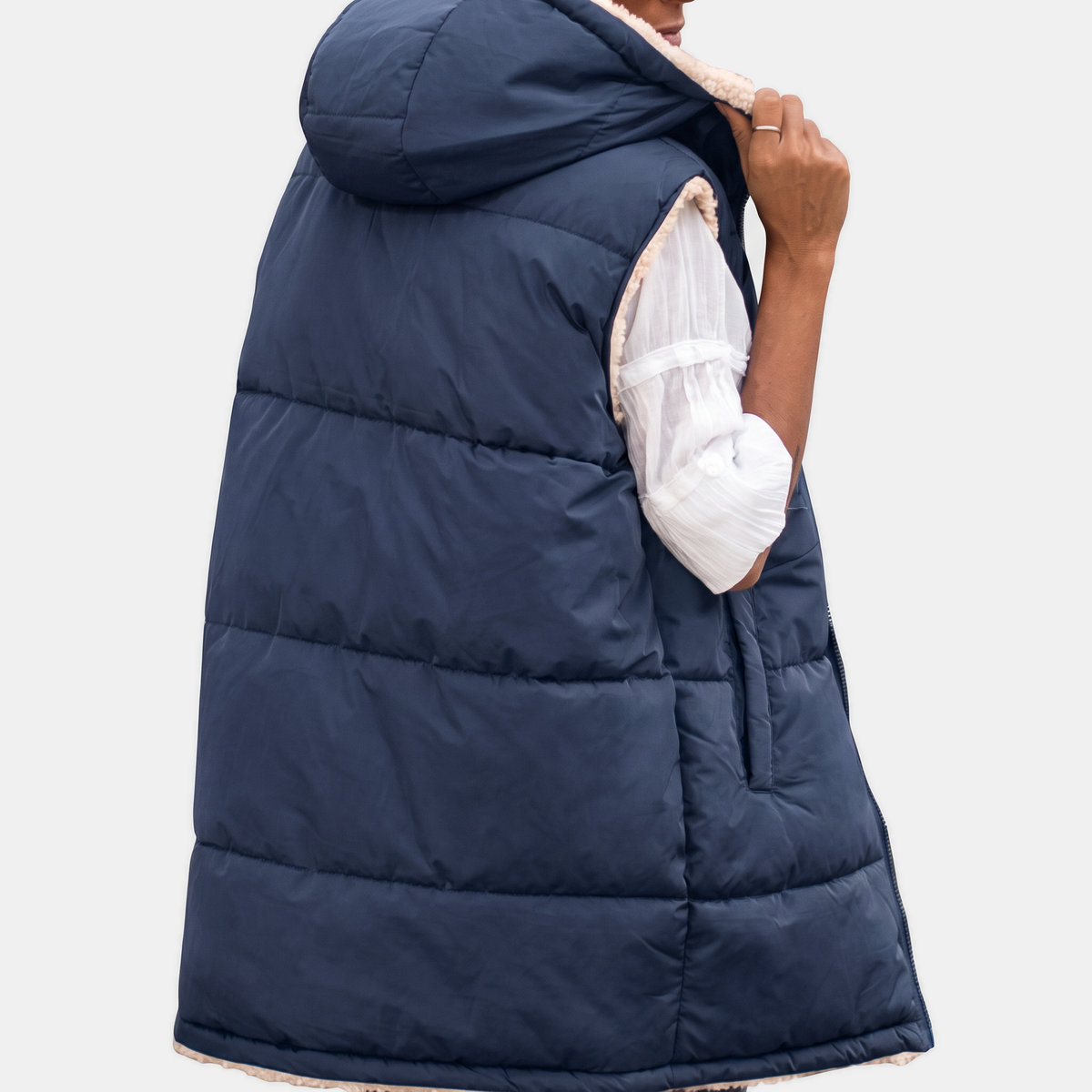 SVEA - CHALECO ACOLCHADO REVERSIBLE CON BORREGUITO