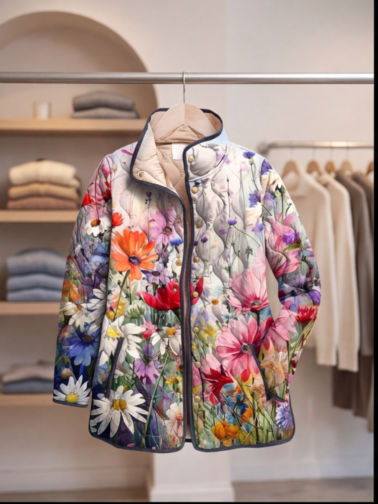 CHAQUETA ACOLCHADA MULTICOLOR CON FLORES