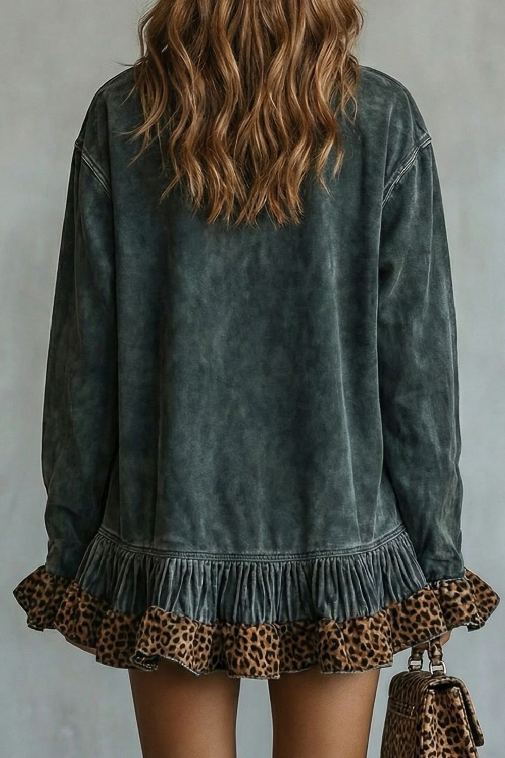 SELVATTA - MINIVESTIDO EFECTO ANTE CON DETALLES DE LEOPARDO