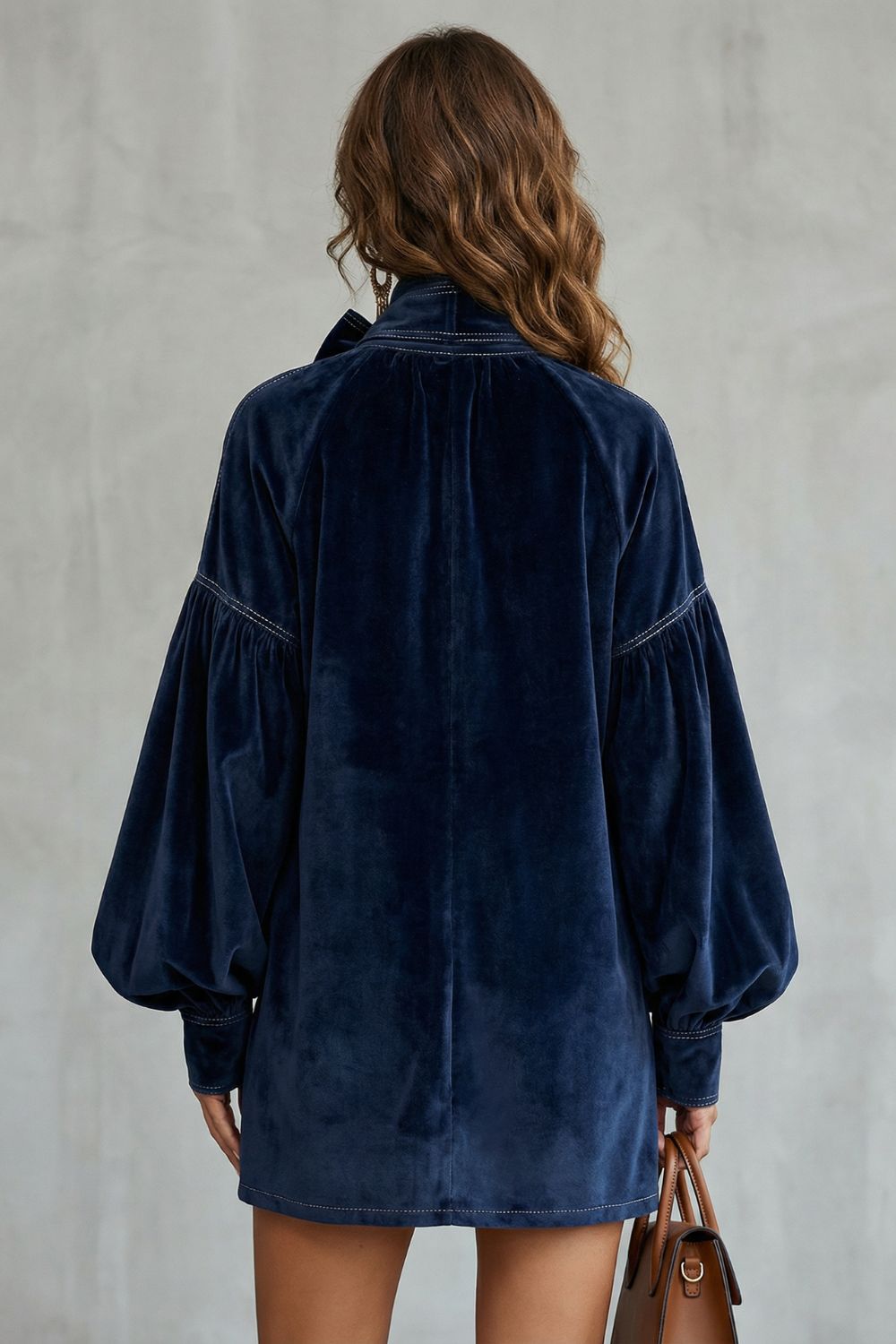VELOURINE - MINIVESTIDO DE TERCIOPELO CON LAZO AL CUELLO