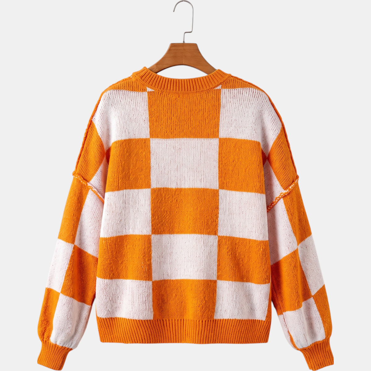 OTTILIA - JERSEY DE CUADROS CON MANGAS ABULLONADAS