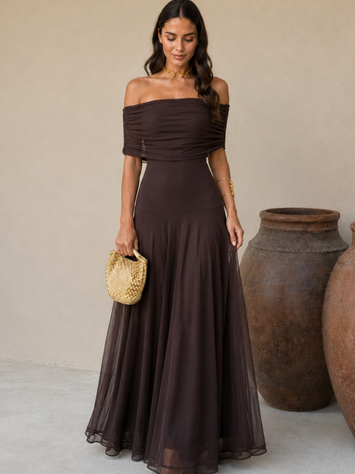 VESTIDO TOLEDO EN COLOR MARRÓN