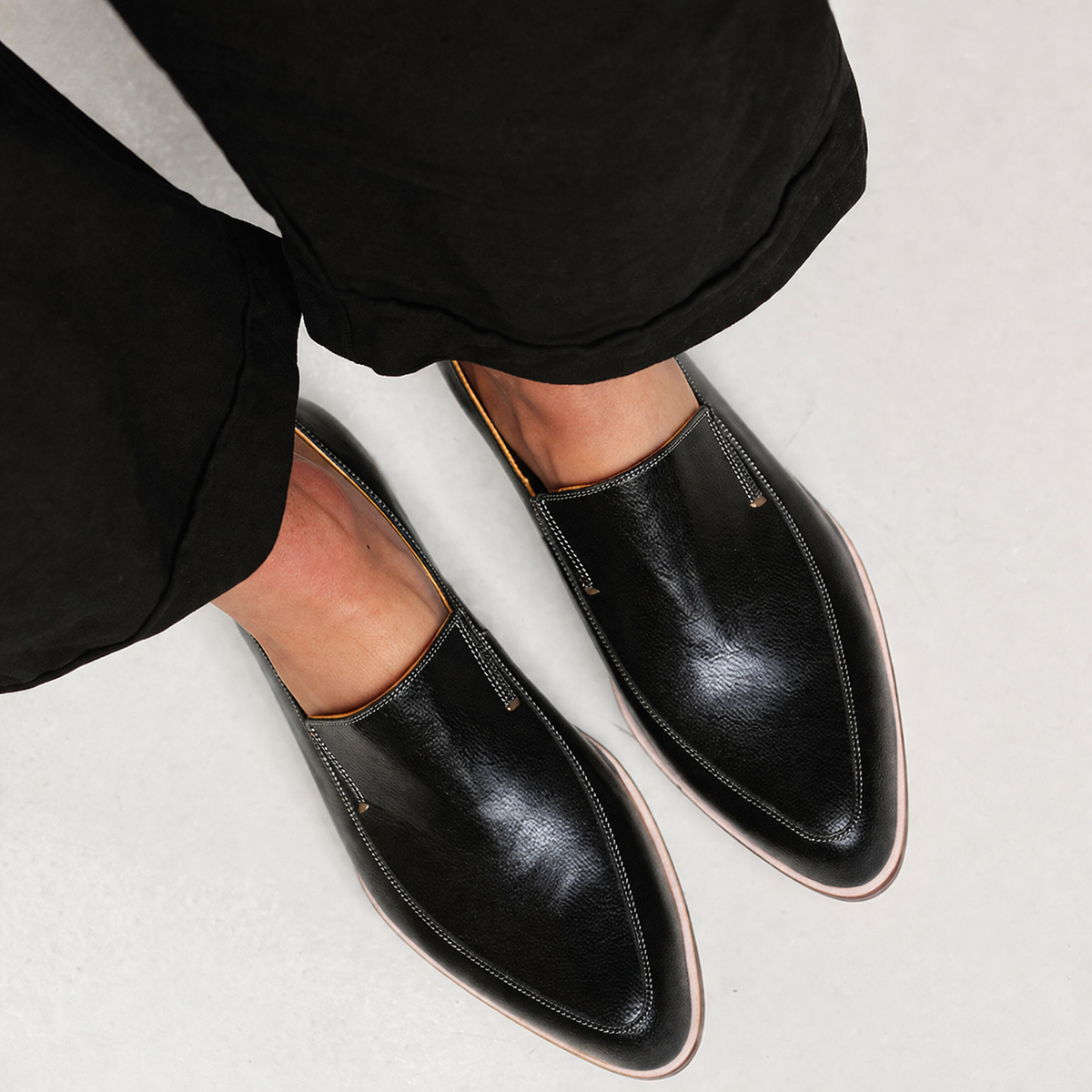 ZOFIA - MOCASINES NEGROS DE PATCHWORK