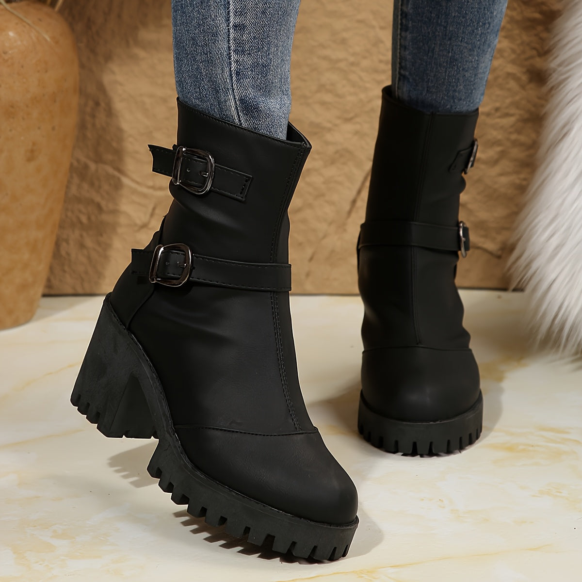 GWEN - BOTINES CON CORREAS Y HEBILLAS