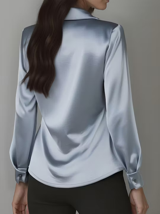 WILHELMINA - BLUSA CON CUELLO DRAPEADO