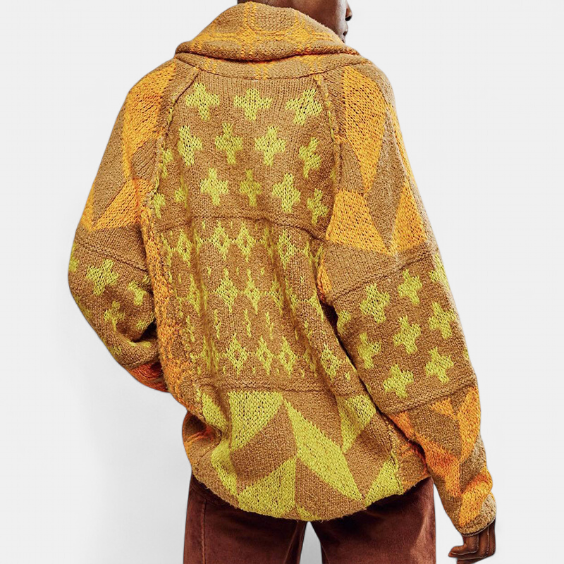 GEORGINA - ABRIGO DE PUNTO ESTAMPADO OVERSIZE