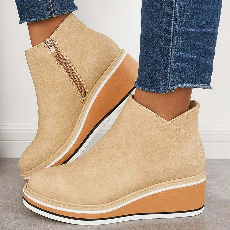 LUCILLE - BOTINES CON PLATAFORMA Y CREMALLERA