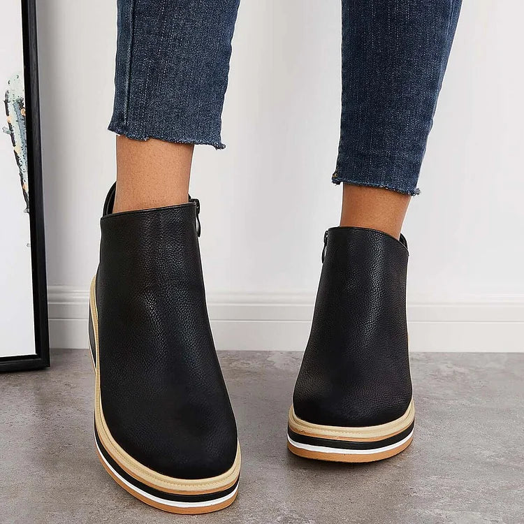 LUCILLE - BOTINES CON PLATAFORMA Y CREMALLERA