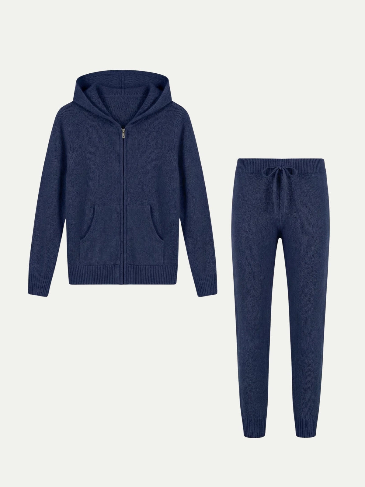 CONJUNTO CON CAPUCHA LISO - AZUL MEDIO
