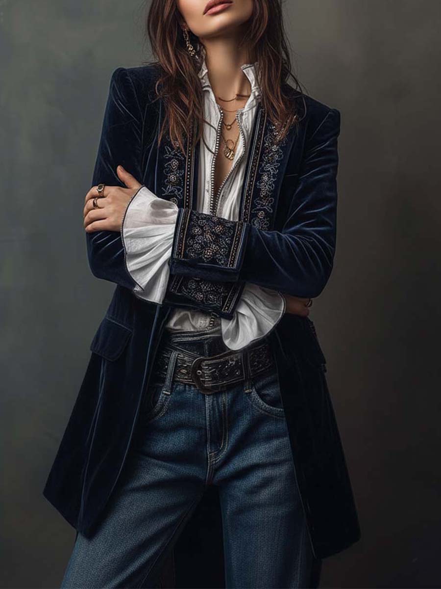 ANASTASIA - CHAQUETA LARGA BORDADA