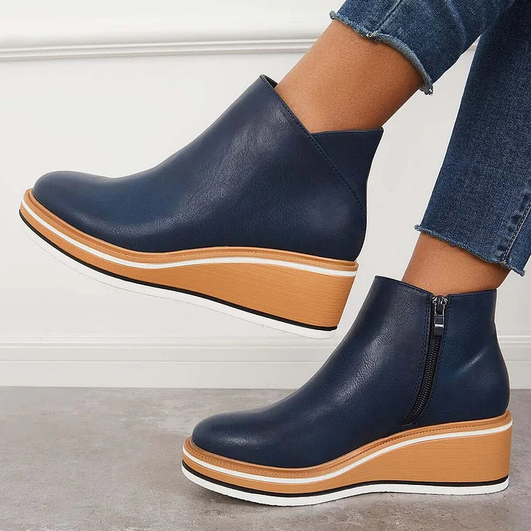 LUCILLE - BOTINES CON PLATAFORMA Y CREMALLERA