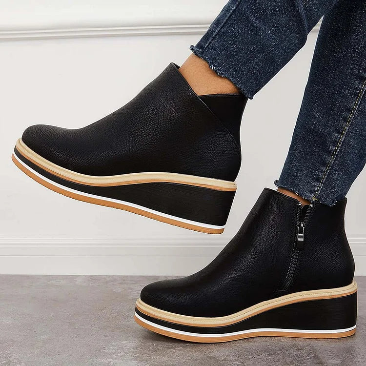 LUCILLE - BOTINES CON PLATAFORMA Y CREMALLERA