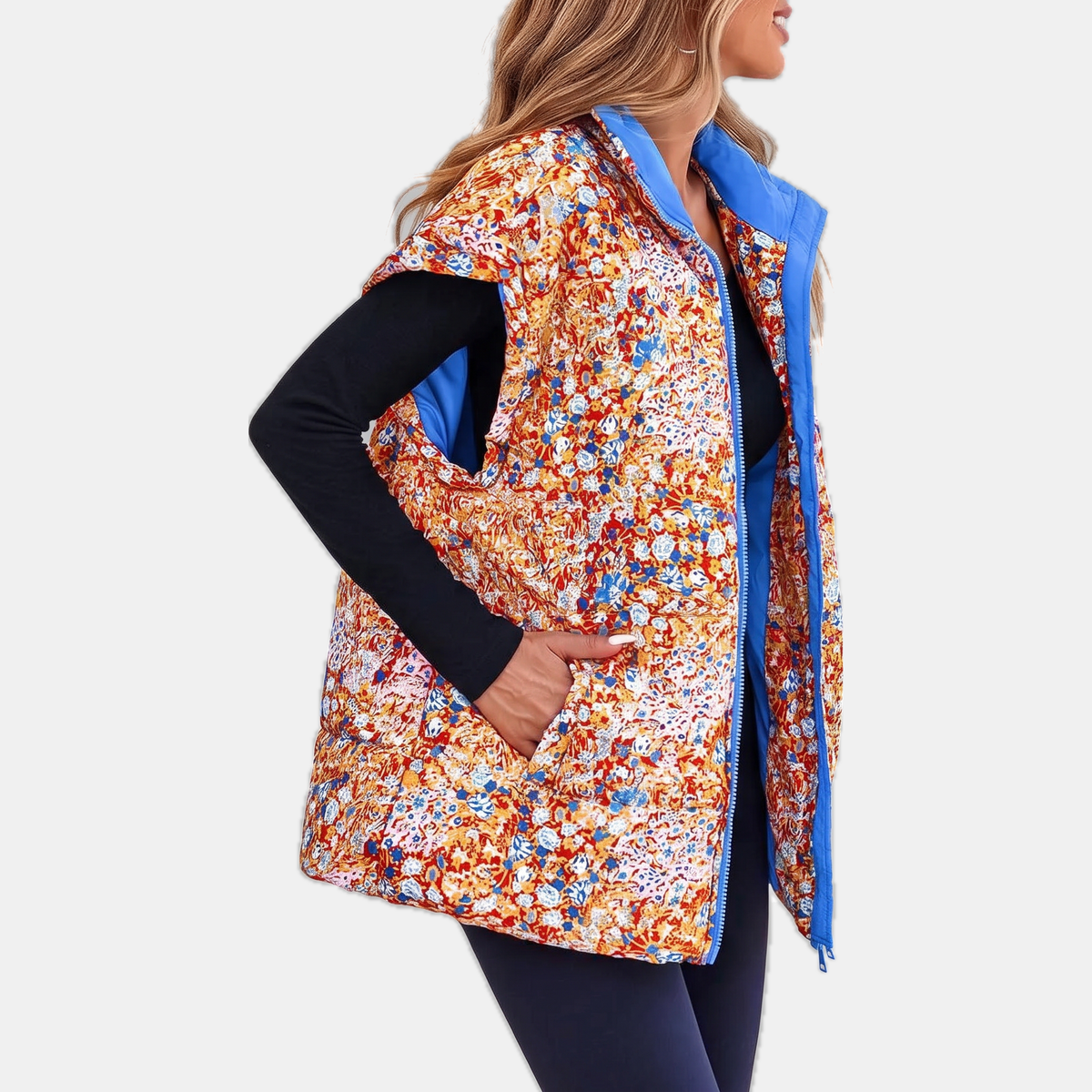 FLORENA - CHALECO ACOLCHADO CON ESTAMPADO FLORAL
