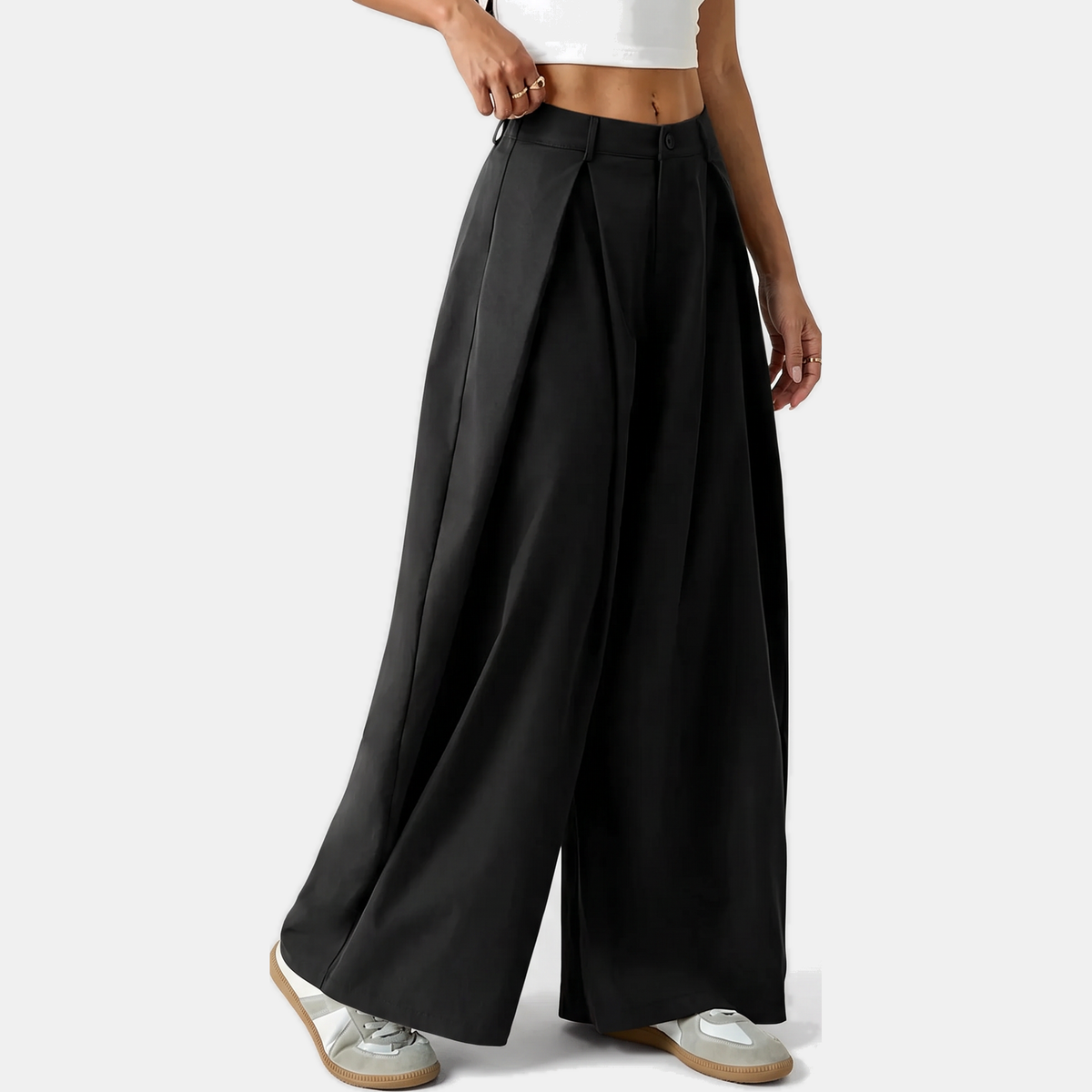 LIANA - PANTALÓN DE PIERNA ANCHA CON PINZAS