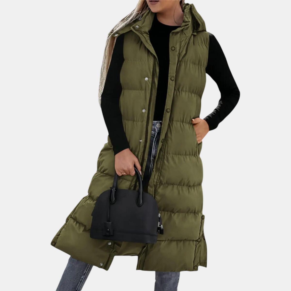 SELVE - CHALECO MAXI ACOLCHADO CON CAPUCHA