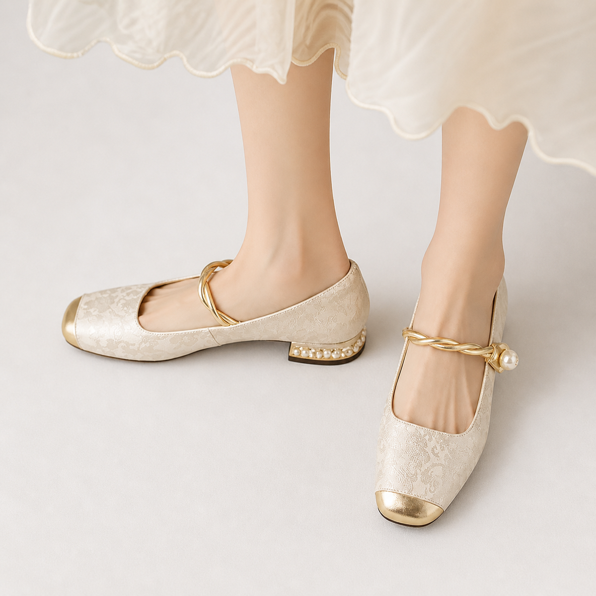 DAISY - ZAPATOS MARY JANE CON HEBILLA DE PERLAS
