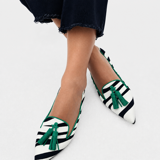 RIANE - MOCASINES DE CEBRA VERDES