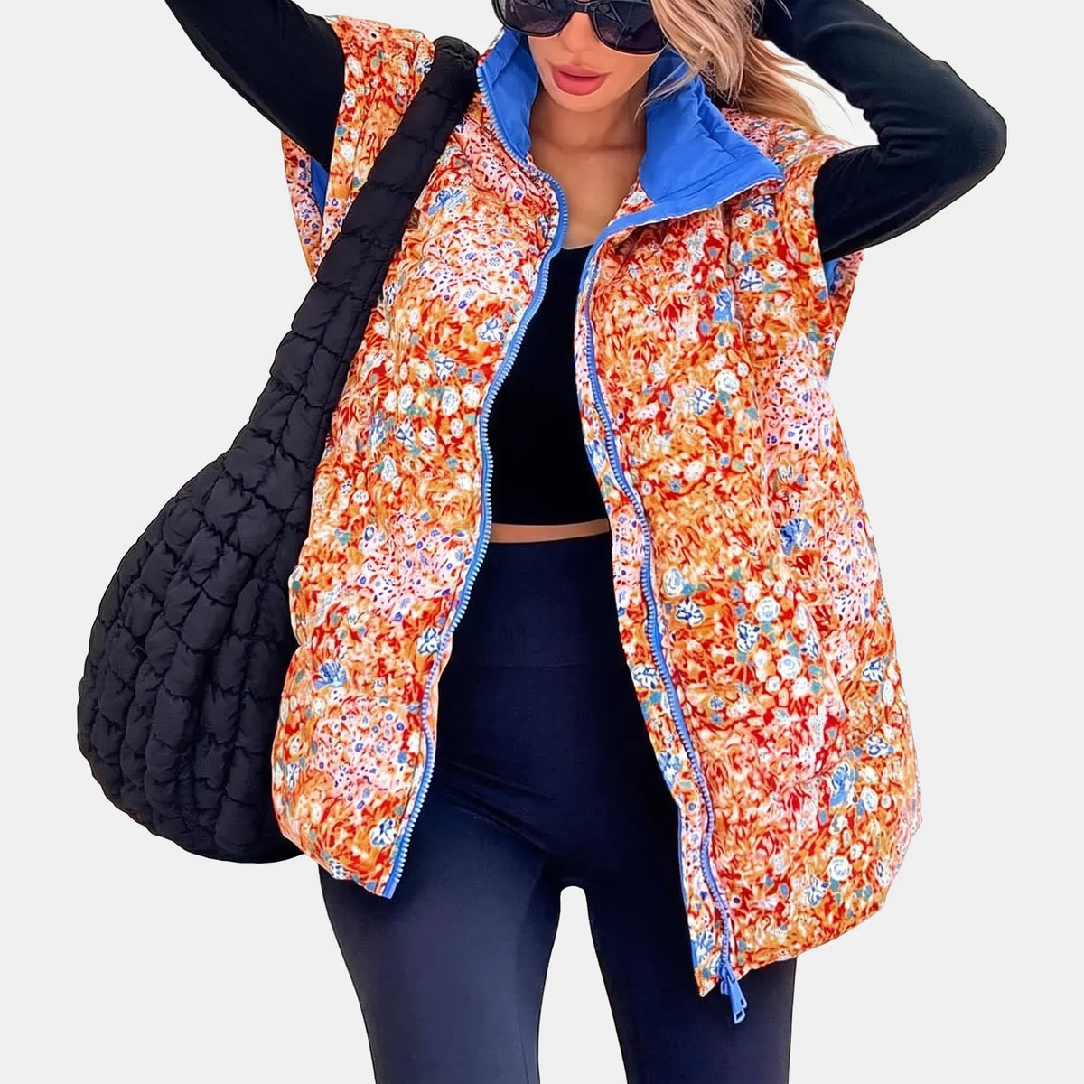 FLORENA - CHALECO ACOLCHADO CON ESTAMPADO FLORAL
