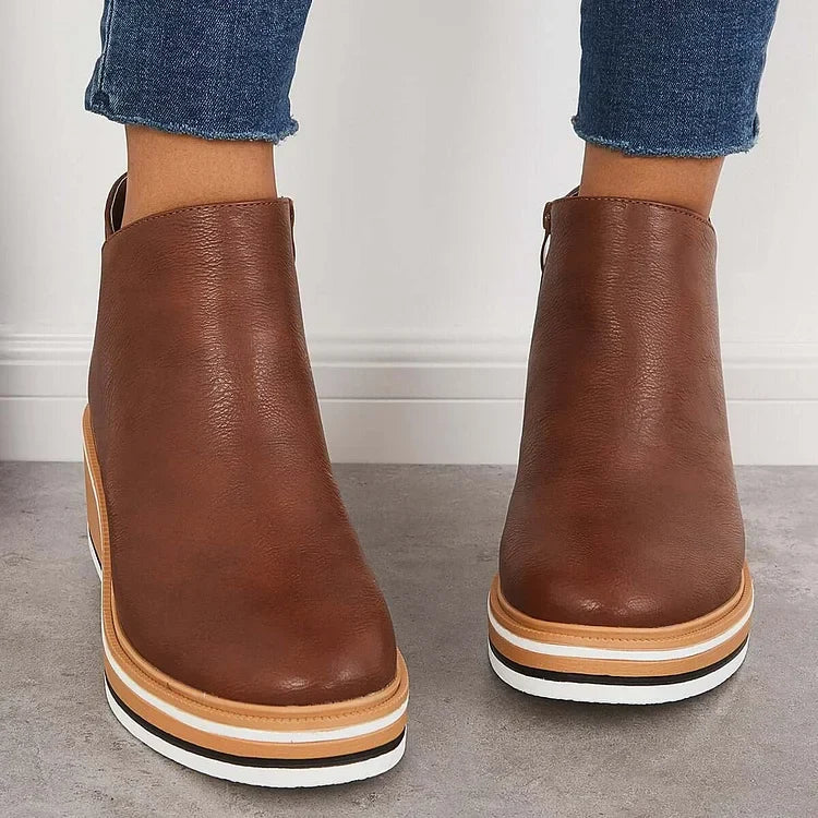 LUCILLE - BOTINES CON PLATAFORMA Y CREMALLERA