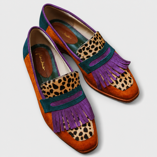 FALLON - MOCASINES DE LEOPARDO MARRÓN
