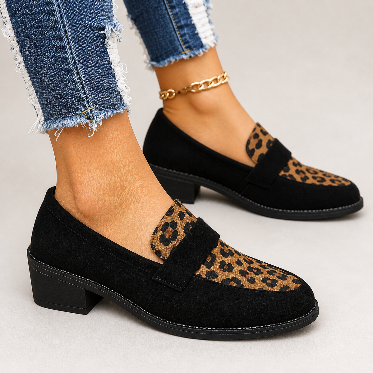 BRUNIKA - MOCASINES DE LEOPARDO