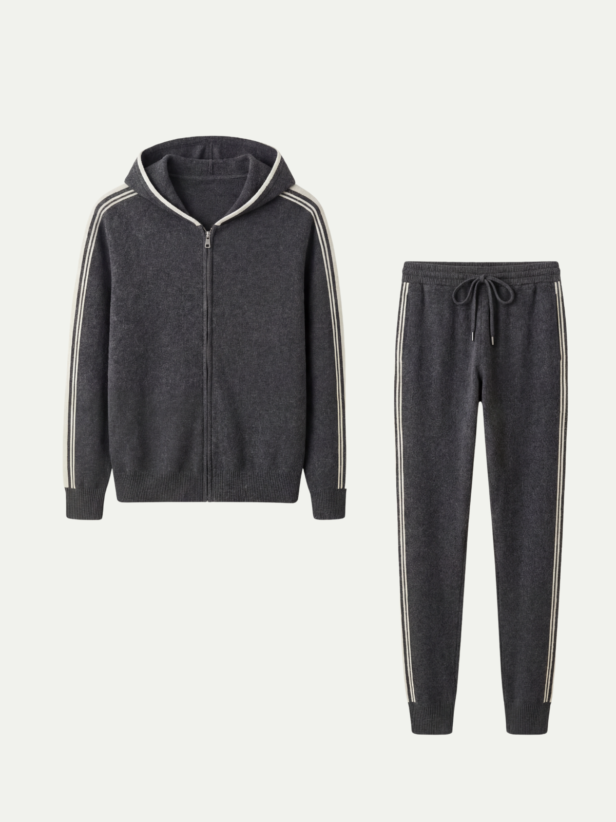 CONJUNTO CON CAPUCHA - GRIS OSCURO