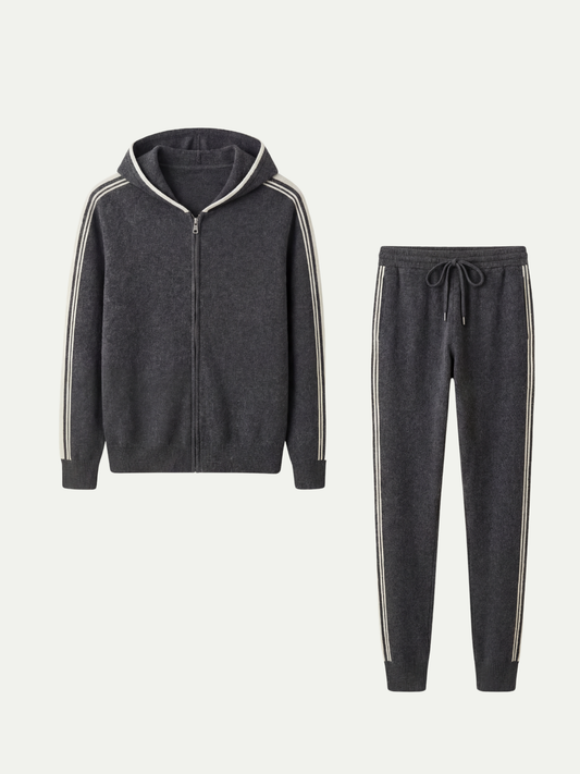 CONJUNTO CON CAPUCHA - GRIS OSCURO