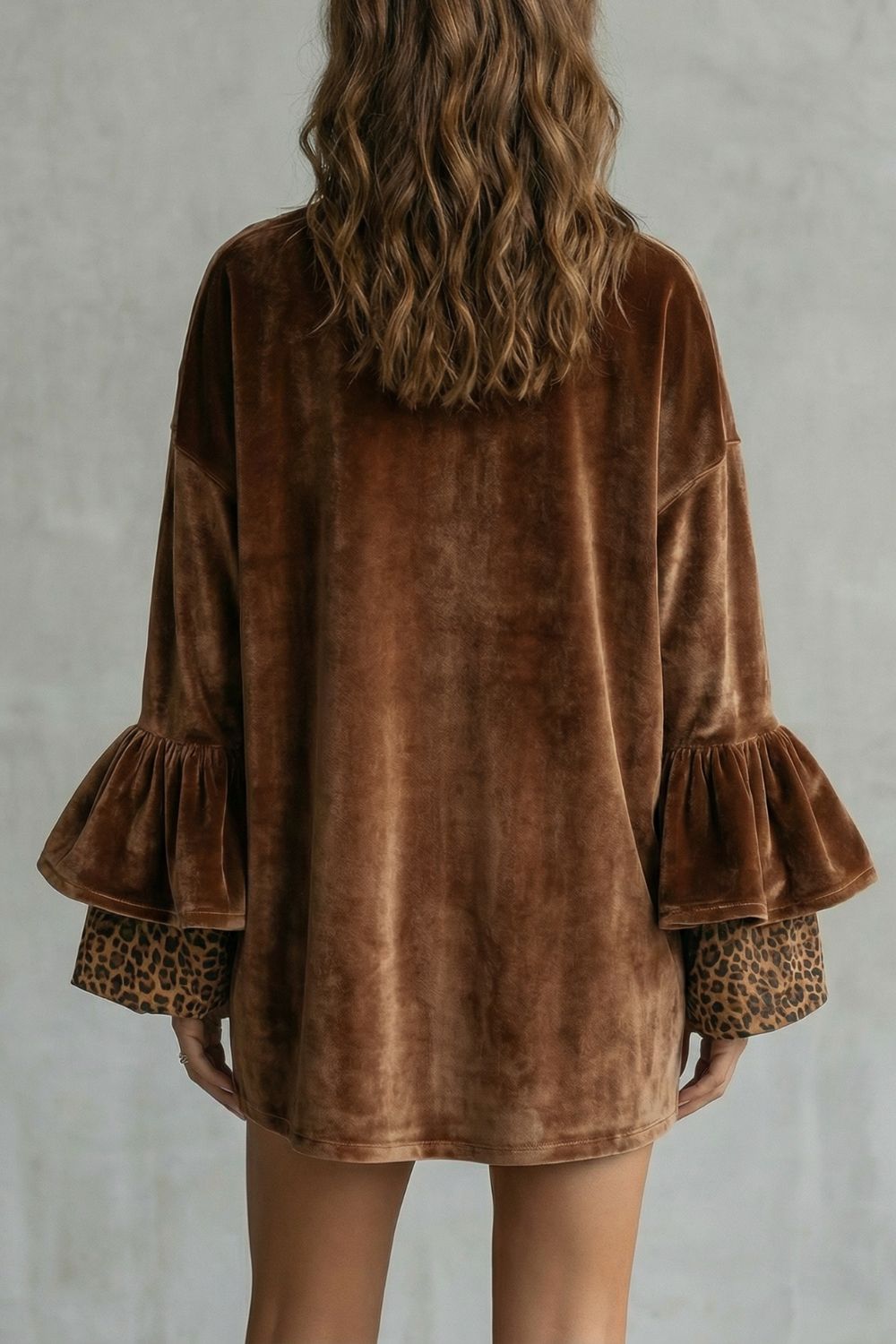 VELANIQUE - MINIVESTIDO DE TERCIOPELO CON MANGAS SUPERPUESTAS