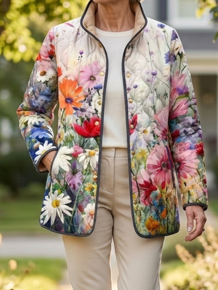 CHAQUETA ACOLCHADA MULTICOLOR CON FLORES