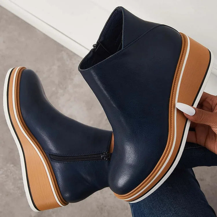 LUCILLE - BOTINES CON PLATAFORMA Y CREMALLERA