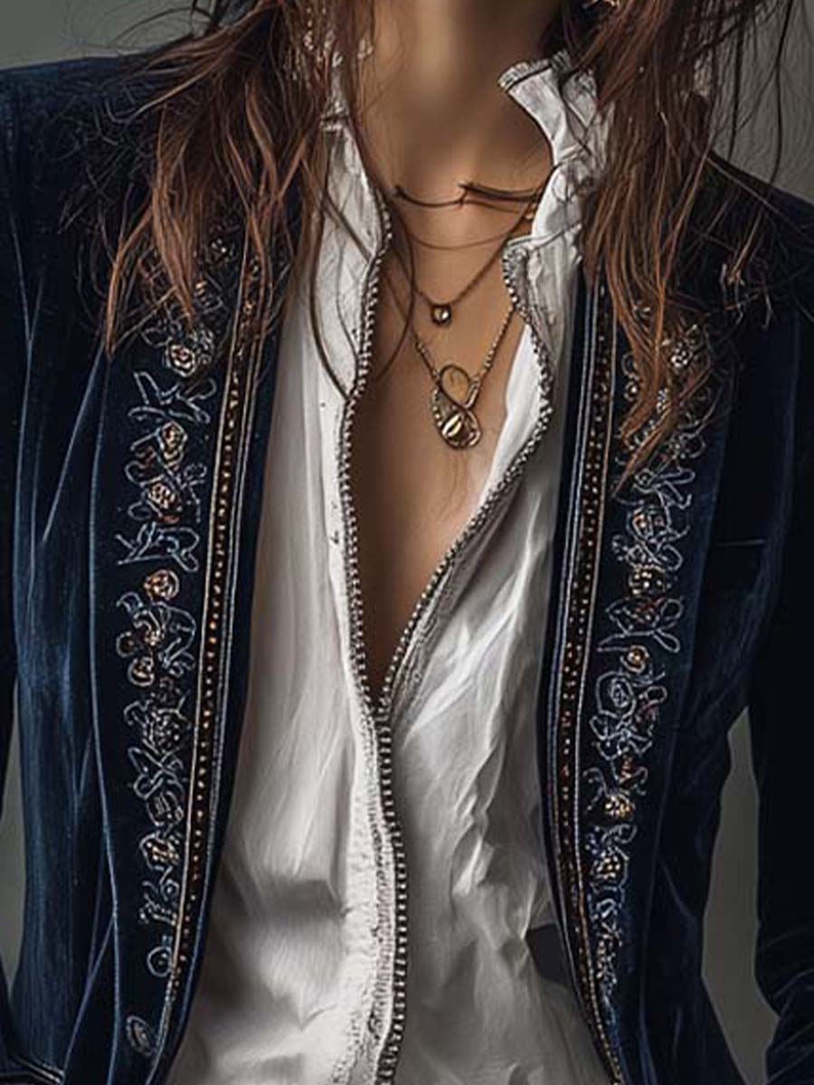 ANASTASIA - CHAQUETA LARGA BORDADA