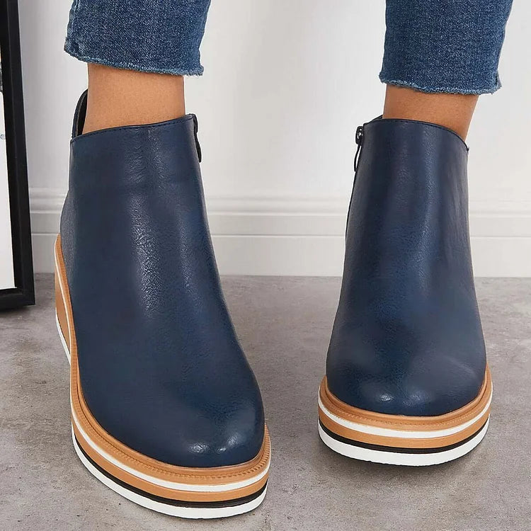 LUCILLE - BOTINES CON PLATAFORMA Y CREMALLERA