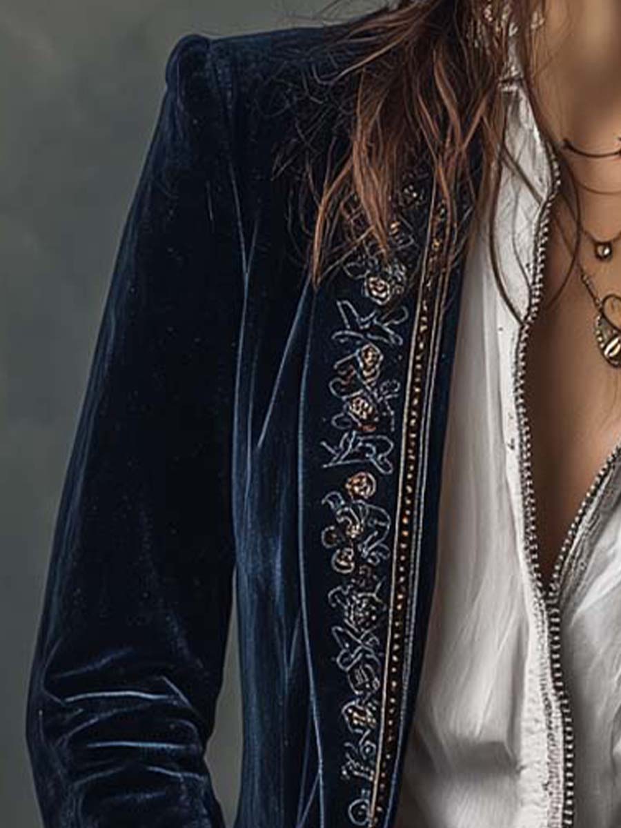 ANASTASIA - CHAQUETA LARGA BORDADA