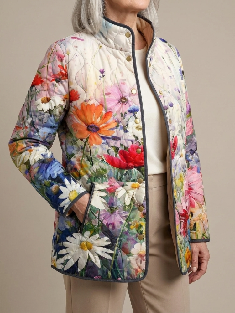 CHAQUETA ACOLCHADA MULTICOLOR CON FLORES