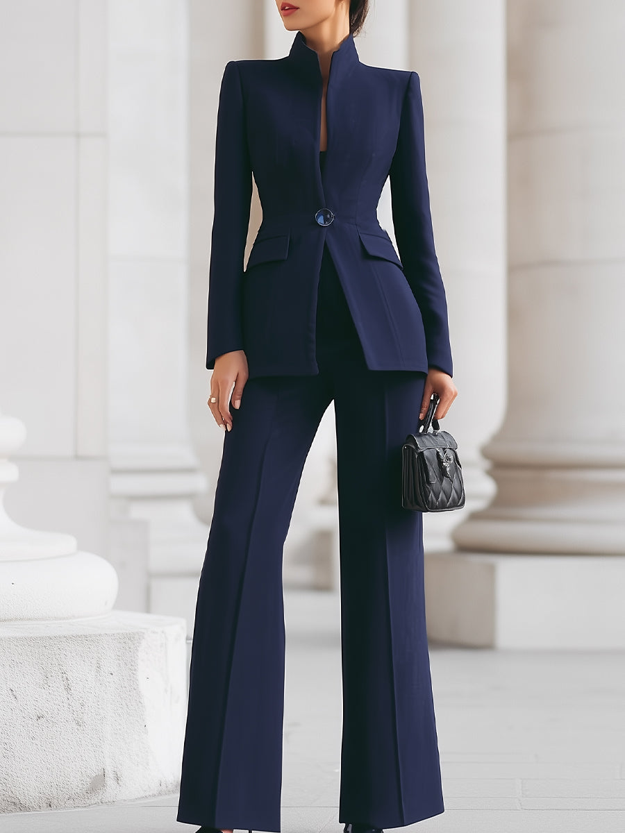 FLORA - CONJUNTO DE BLAZER Y PANTALÓN ANCHO