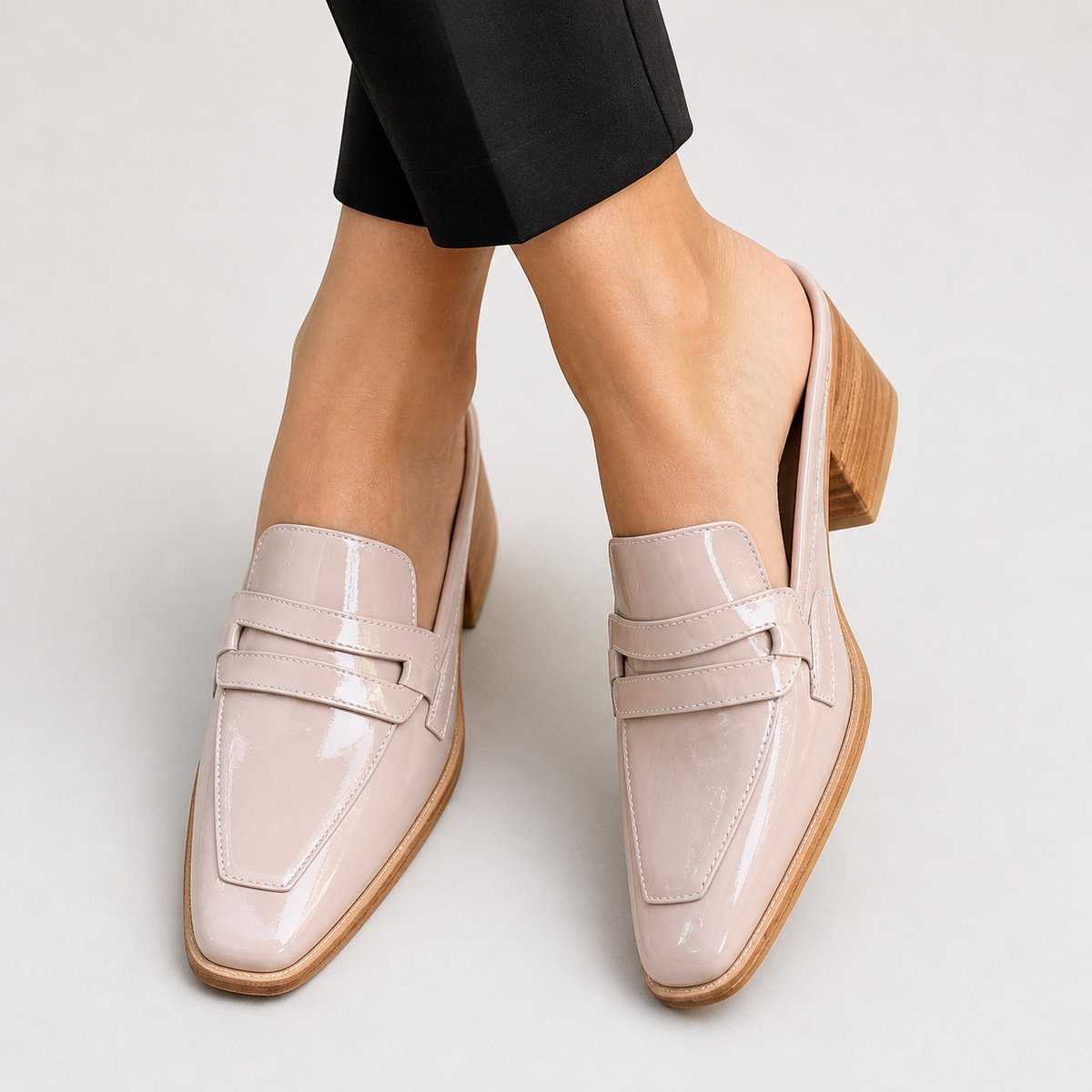 ELENA - MOCASINES BRILLANTES CON TACÓN