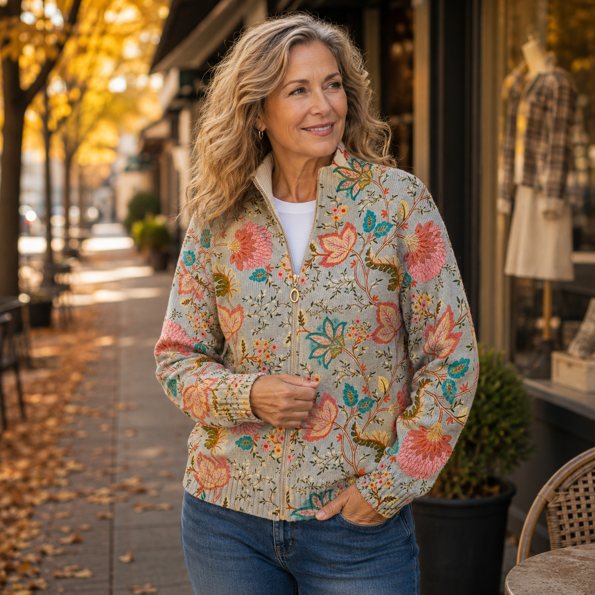 XANTHE - CÁRDIGAN CON ESTAMPADO FLORAL VINTAGE DE JARDÍN