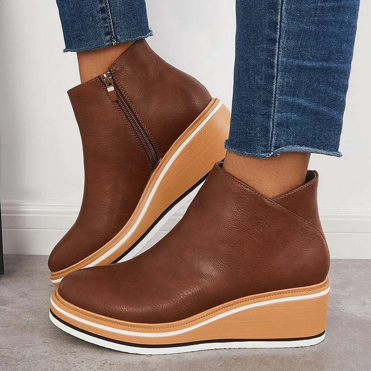 LUCILLE - BOTINES CON PLATAFORMA Y CREMALLERA