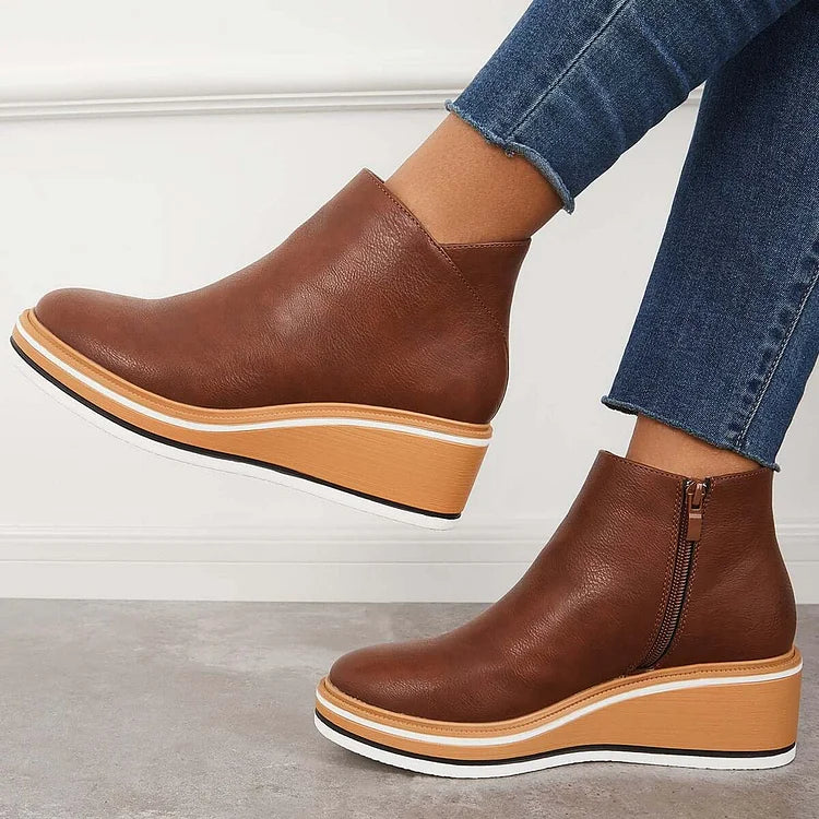 LUCILLE - BOTINES CON PLATAFORMA Y CREMALLERA