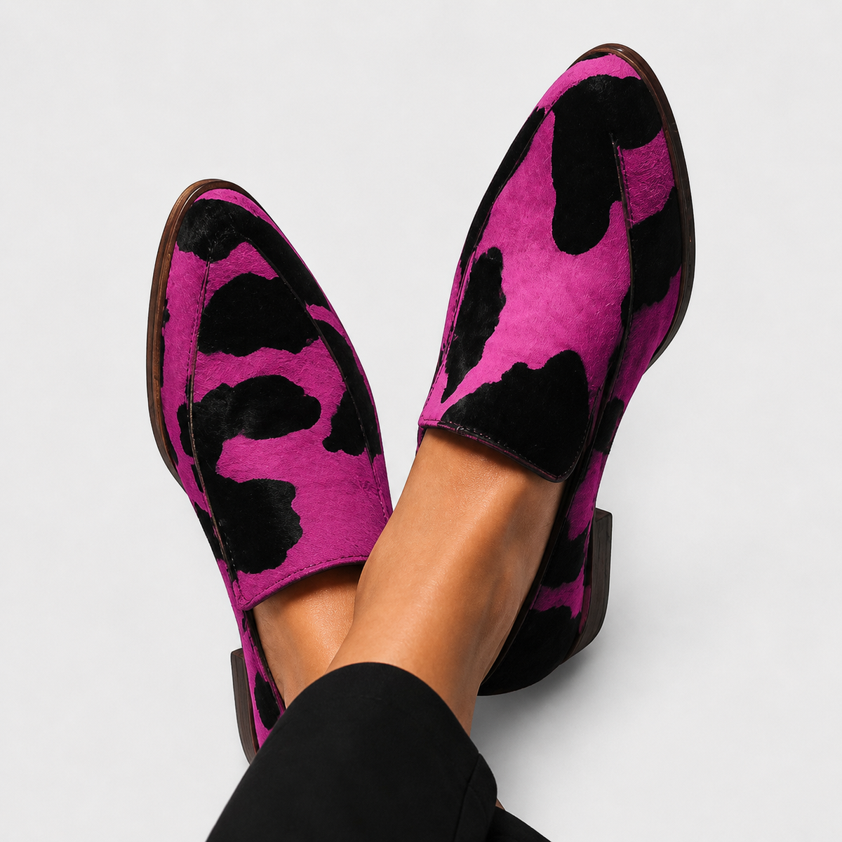 PALOMA - MOCASINES CON ESTAMPADO DE VACA