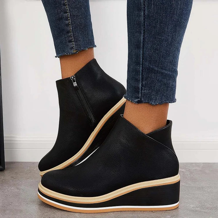 LUCILLE - BOTINES CON PLATAFORMA Y CREMALLERA
