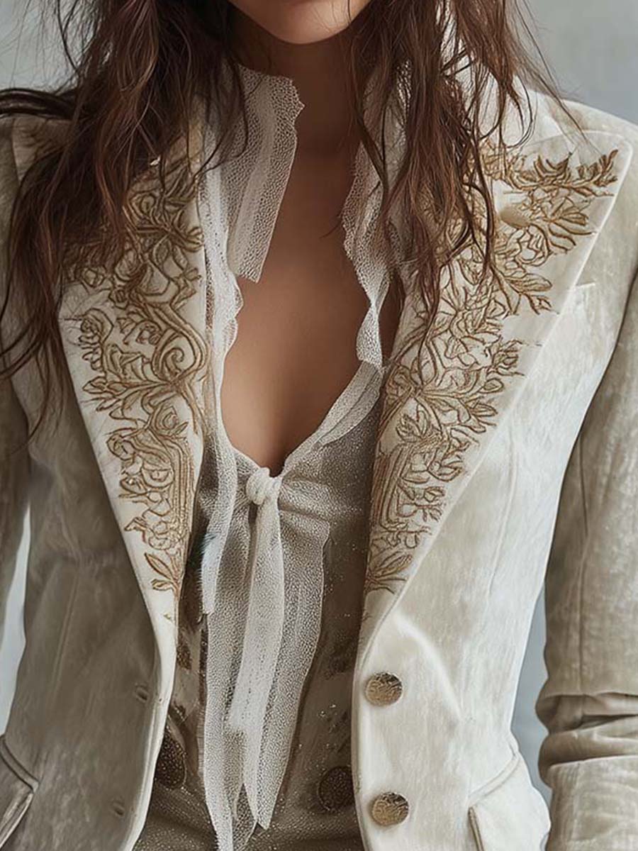 GUINEVERE - AMERICANA ENTALLADA BORDADA
