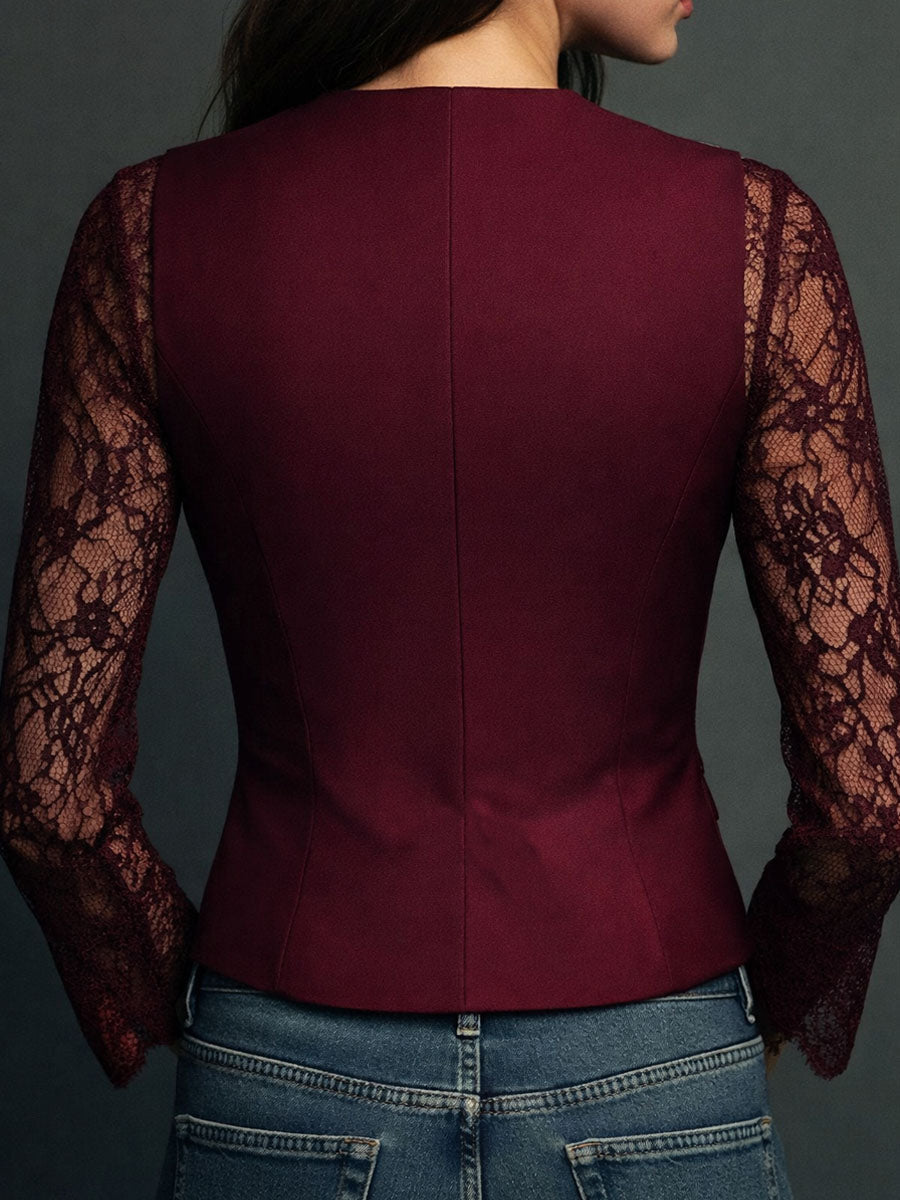 MAELYS - BLUSA NEGRA CON MANGAS SEMITRANSPARENTES