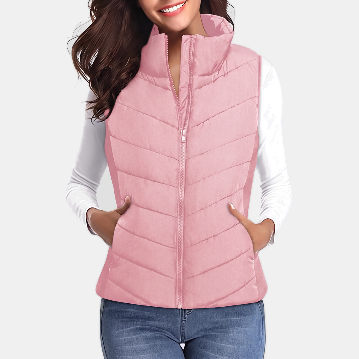 SELKA - CHALECO ACOLCHADO CON COSTURAS EN ZIGZAG