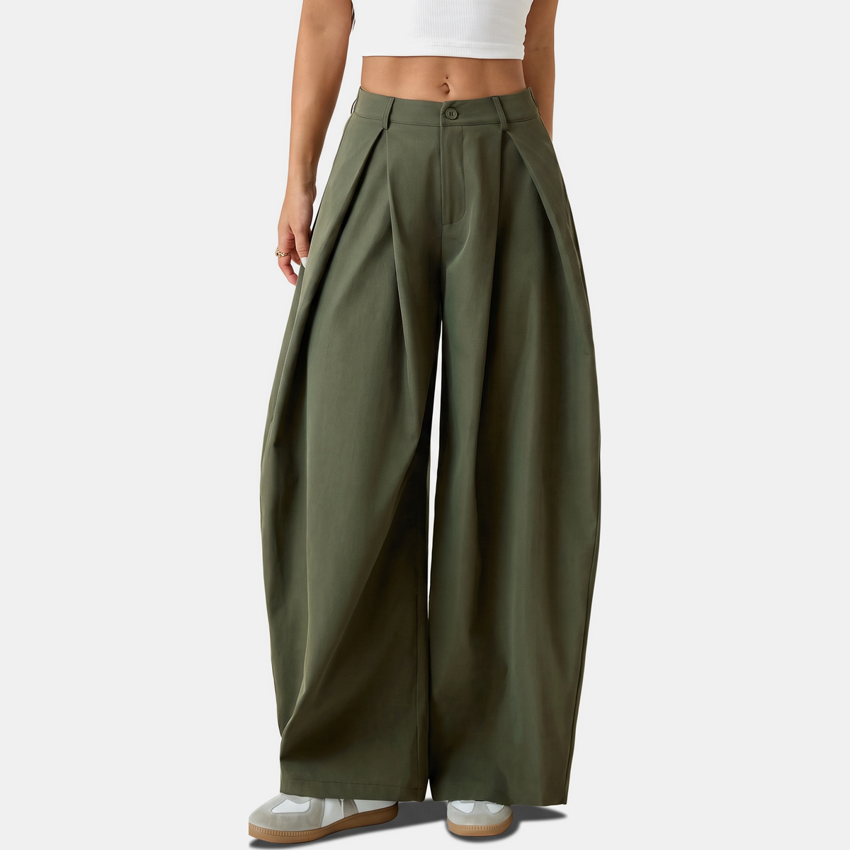 LIANA - PANTALÓN DE PIERNA ANCHA CON PINZAS