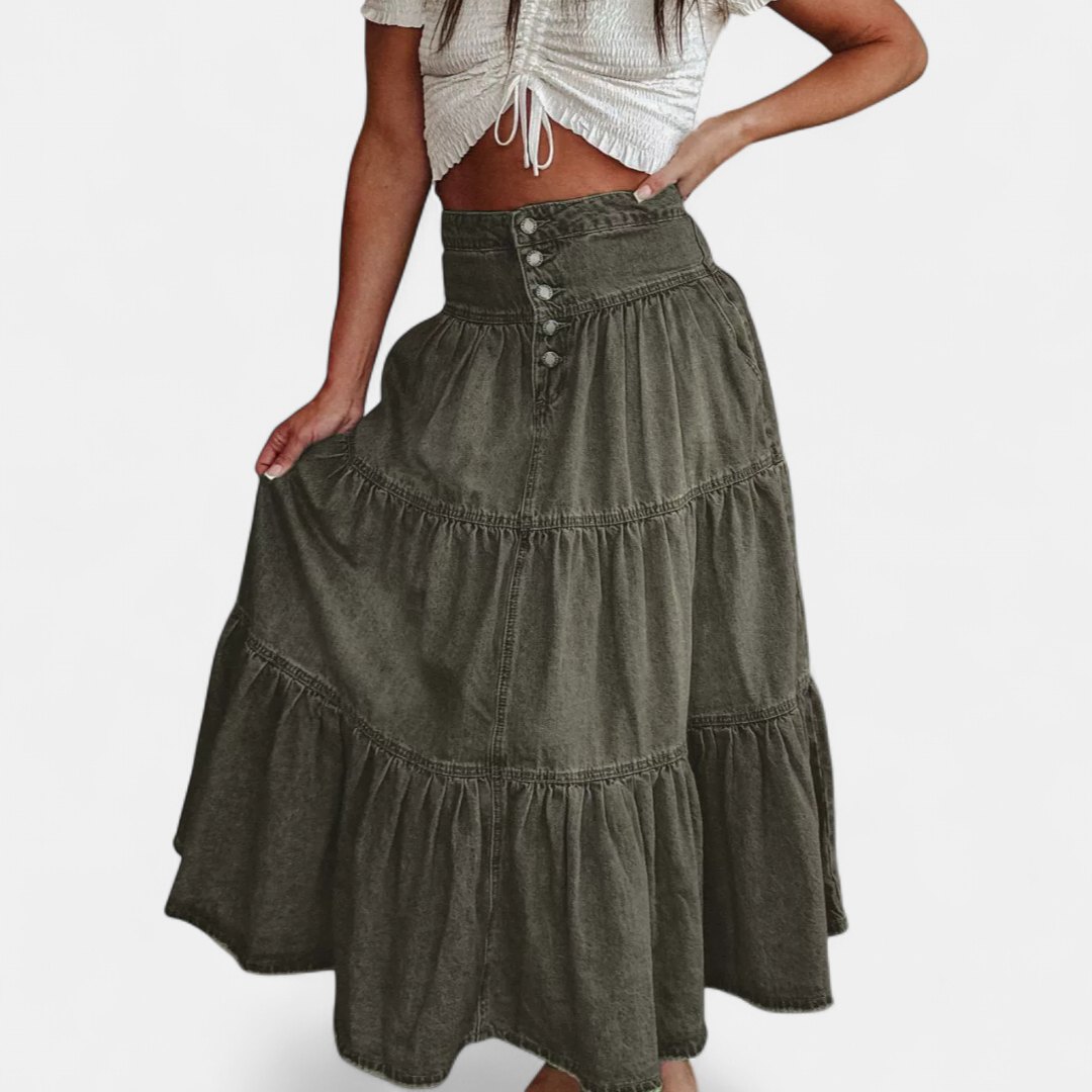 SONORA - FALDA MIDI VAQUERA DE CAPAS
