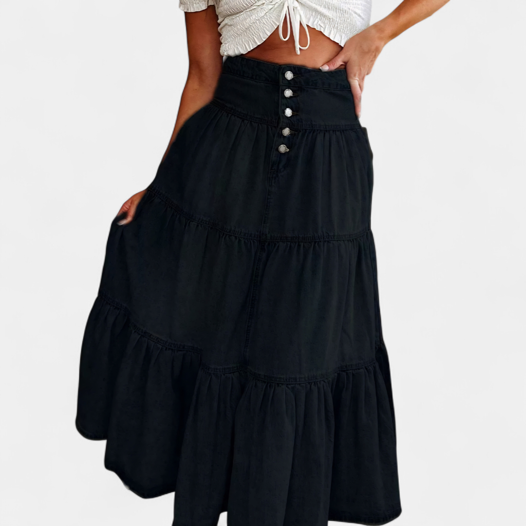 SONORA - FALDA MIDI VAQUERA DE CAPAS
