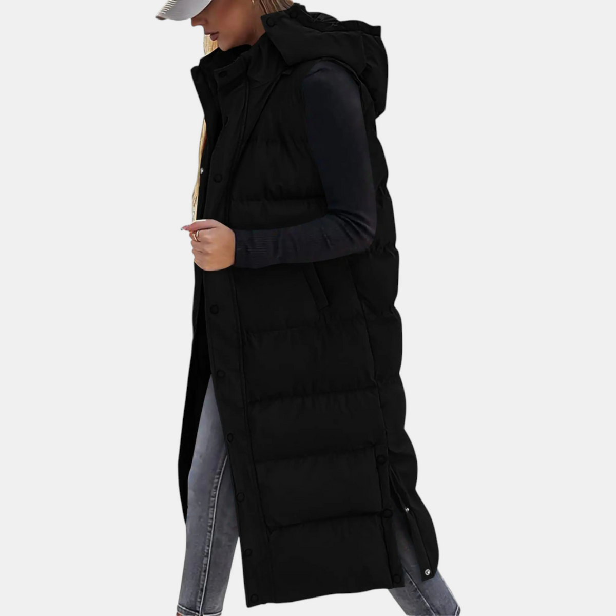 SELVE - CHALECO MAXI ACOLCHADO CON CAPUCHA