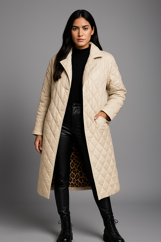LUPARD - ABRIGO ACOLCHADO REVERSIBLE CON FORRO DE LEOPARDO